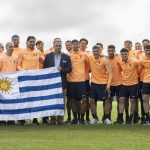 Orsi entregó el pabellón nacional a la selección uruguaya y participó de la inauguración de nuevas obras en el Complejo Celeste